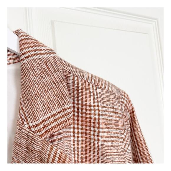 J. Jill Henna Plaid Relaxed Linen Boyfriend Blazer NWT - Picture 6 of 12